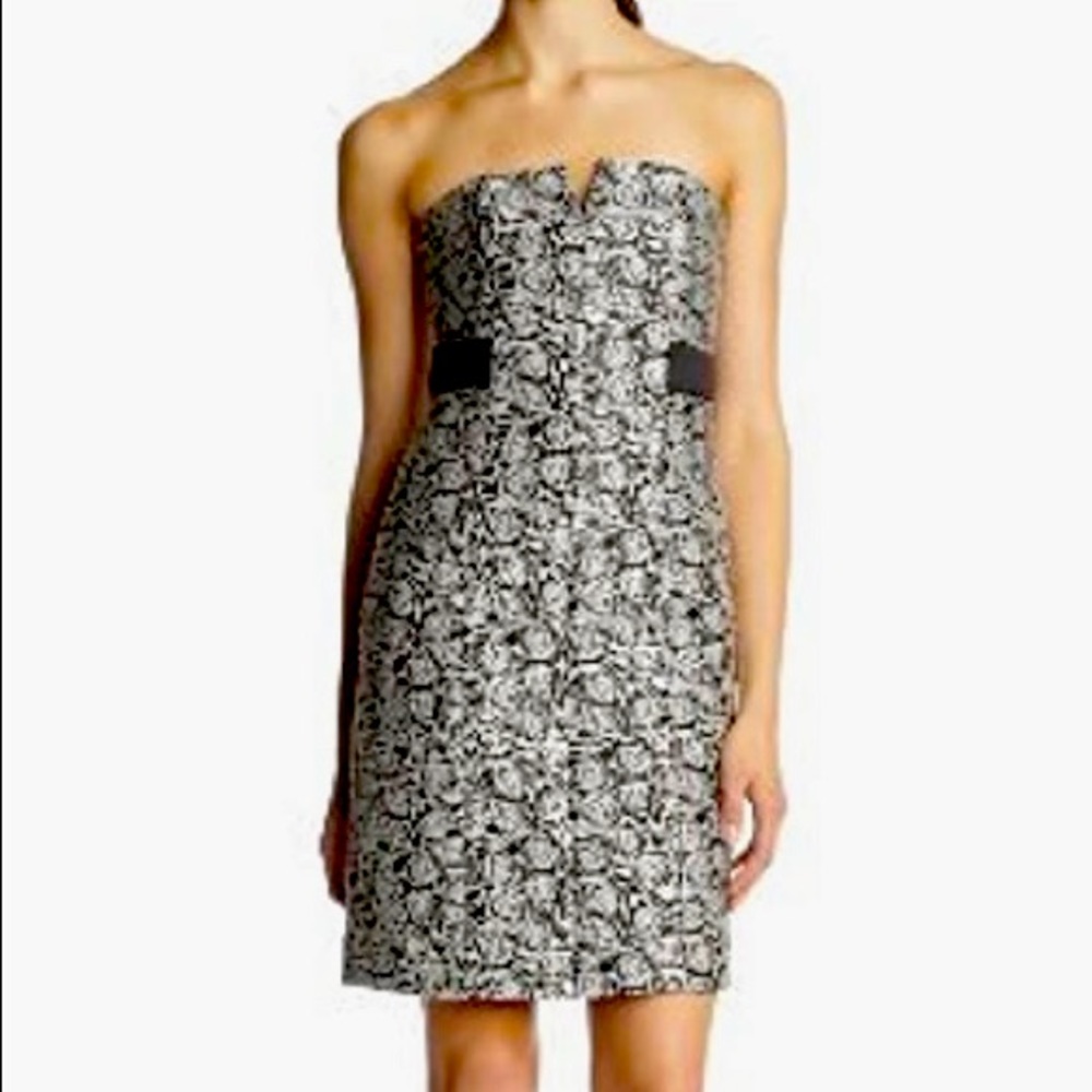 HALSTON HERITAGE Women's Strapless Jacquard Dress